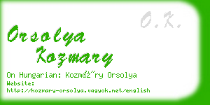 orsolya kozmary business card